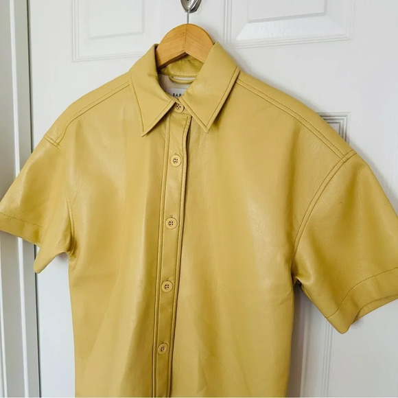 Aritzia Babaton Frances Vegan Leather Button Down Shirt Jacket - Picture 5 of 14